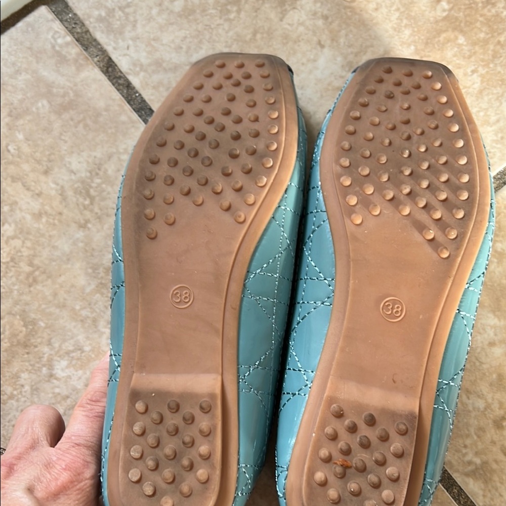 Windy love Women's Blue Flats with Gold Accent - Picture 5 of 13